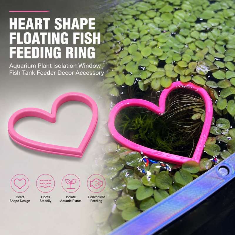 Aquarium Fish Food - Hartvormige drijvende visvoederring aquariumtank visvoer voedercirkel
