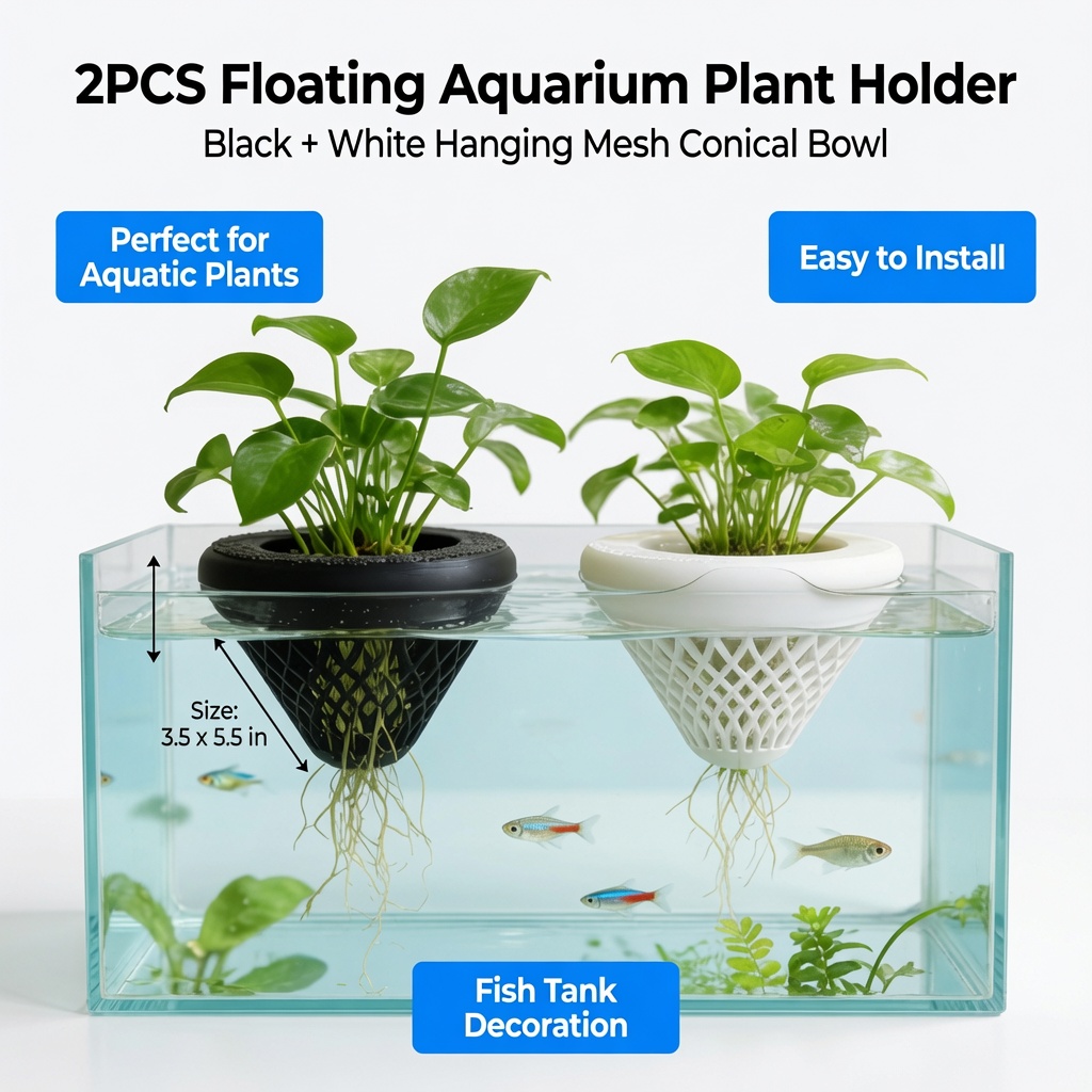 2 stuks drijvende aquariumplan - Aquarium Fish Cave recensie en prijs
